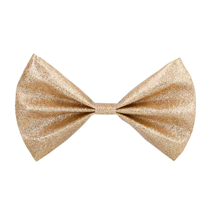 NOEUD PAPILLON STRASS (Paillettes dorées)