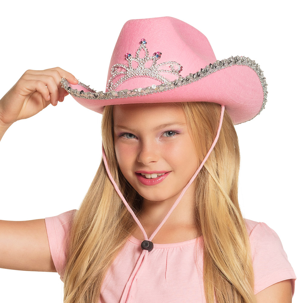 CHAPEAU COW GIRL ROSE (Modèle fille)