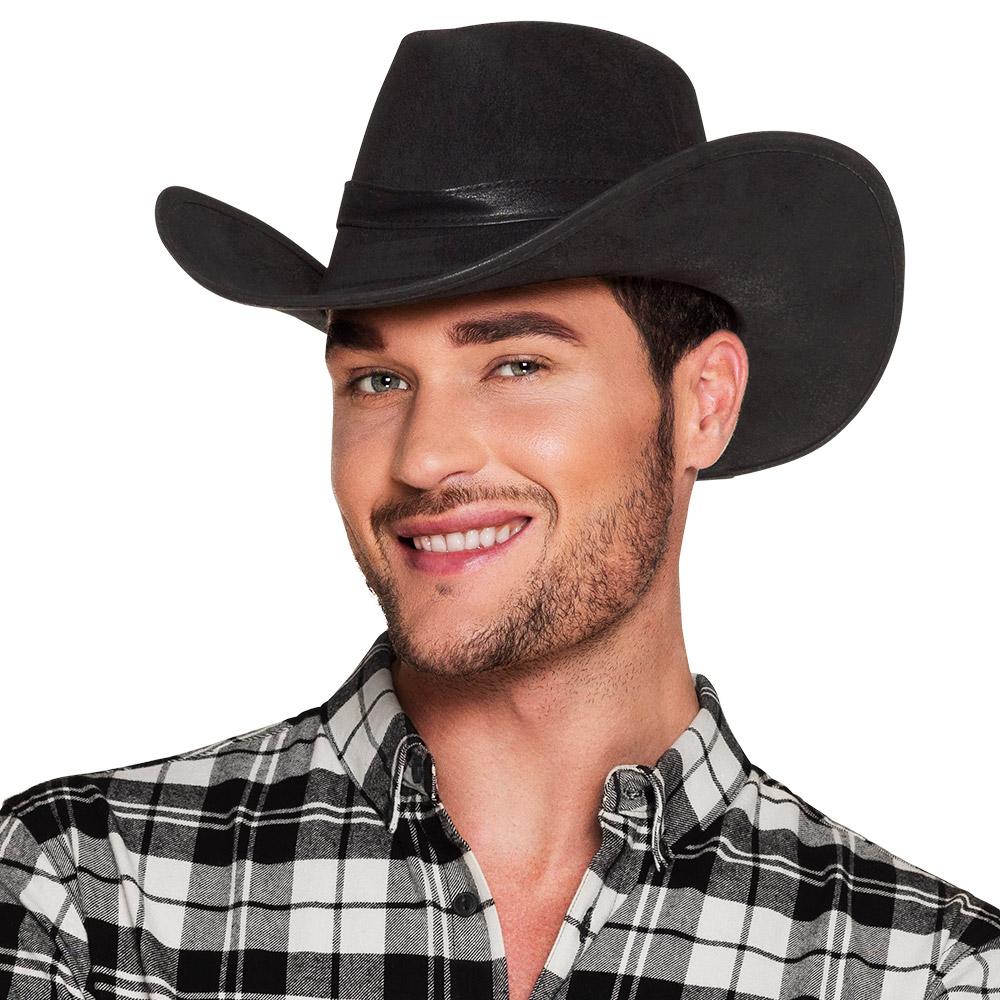 CHAPEAU COW BOY LARGE (Noir - Version de luxe)