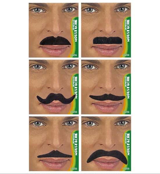 Kit de 24 moustaches noires assorties