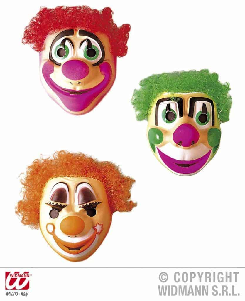 MASQUE CLOWN SYMPA (Avec cheveux - 6 modèles)