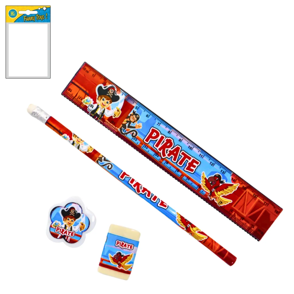 KIT PAPETERIE PIRATE (Pack 4 pièces)