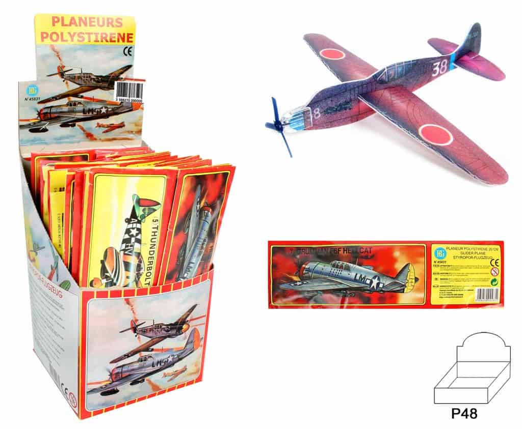 EOGRFW 24 Avions En Polystyrène – 12 Modèles, 20 Cm – Emballés Individuellement – Jouet Volant Extérieur – 3-12 Ans