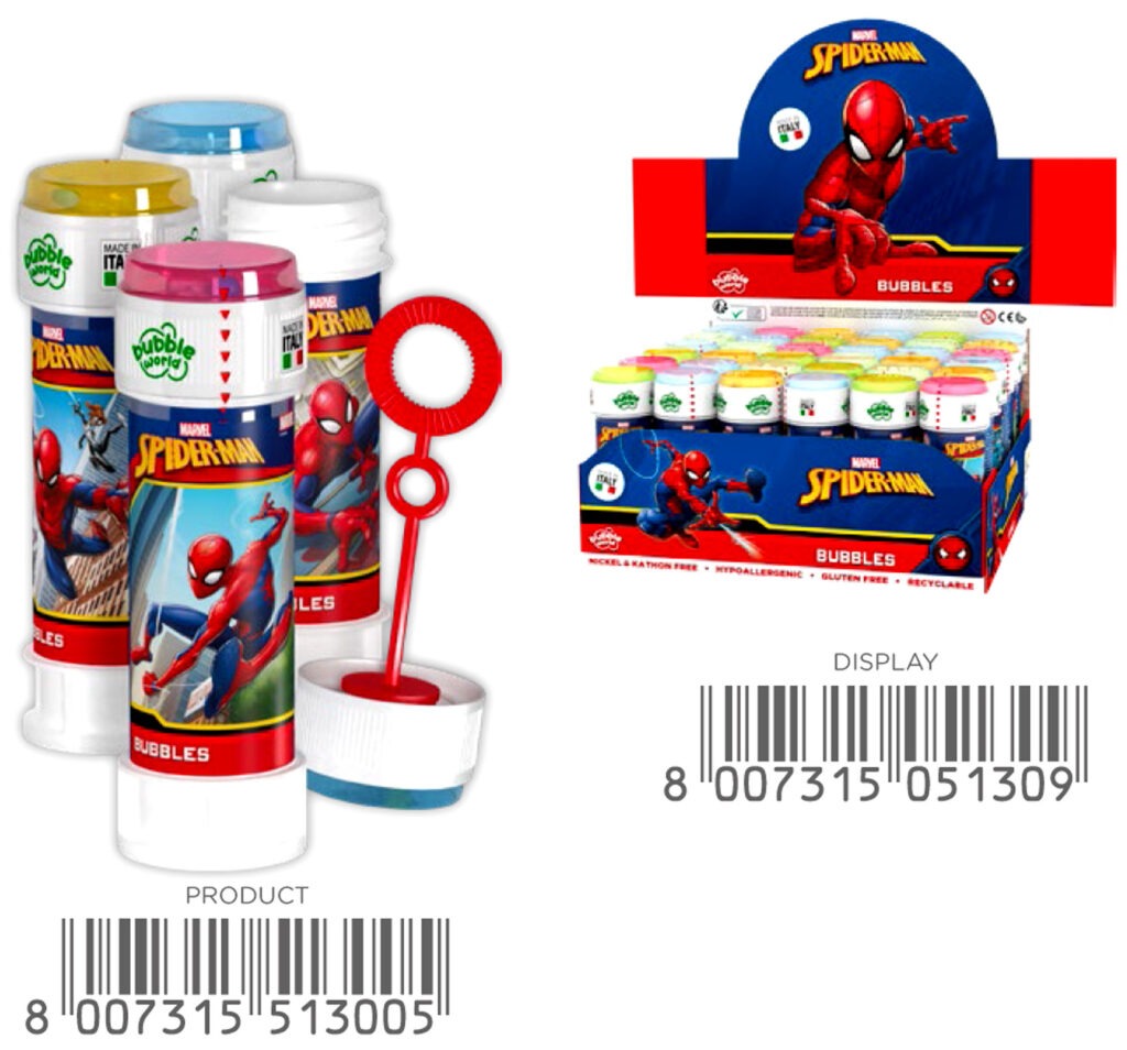 BULLES DE SAVON EN TUBE (Modèle Spiderman - 60 ml)
