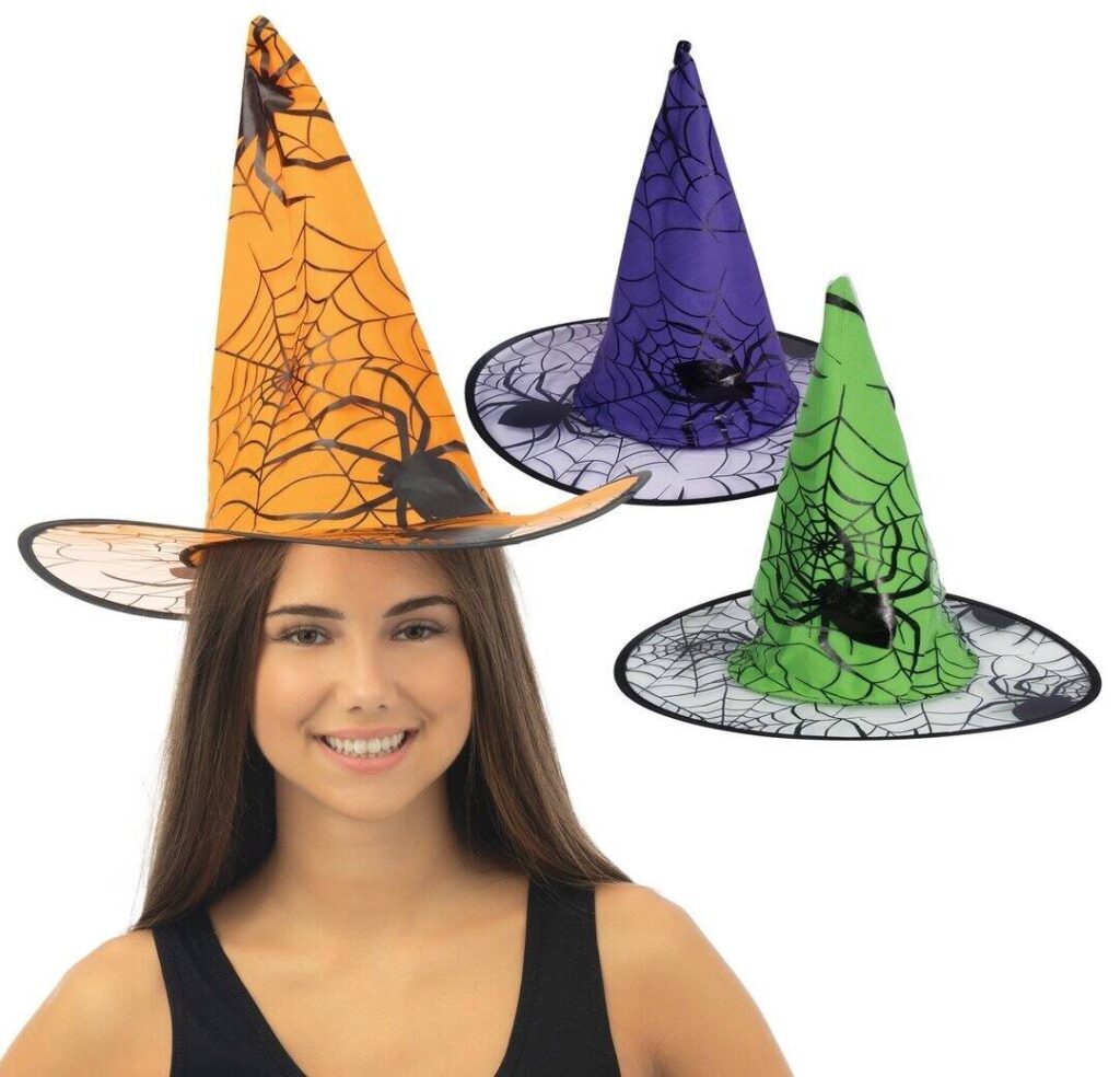 CHAPEAU DE SORCIÈRE (Motif araignée - 3 coloris)