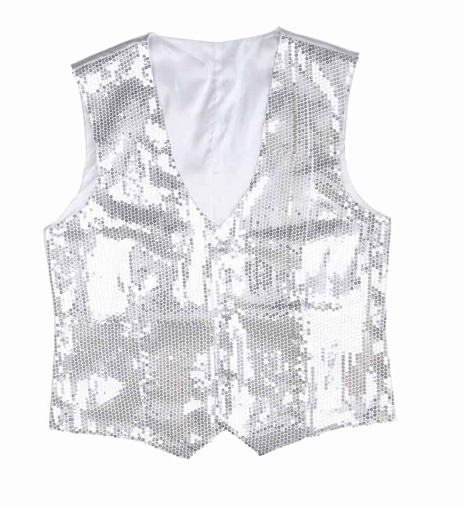 Gilet pailleté argent