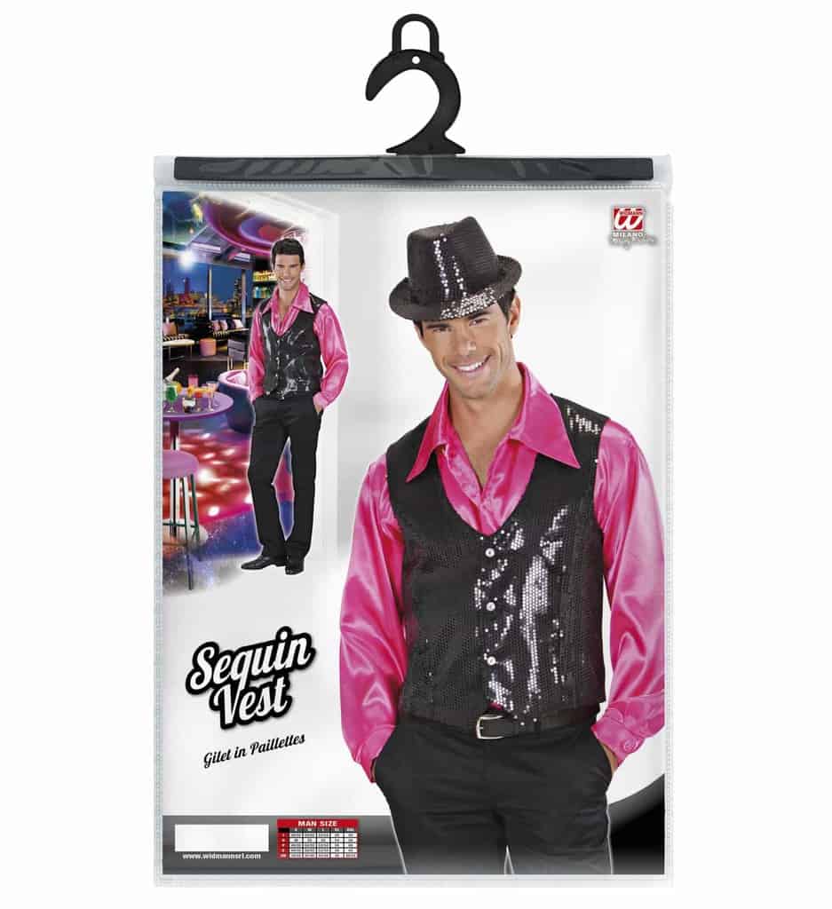 GILET A PAILLETTES DISCO (Couleur noire - 2 Tailles) – Image 3