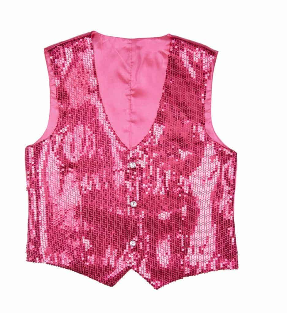Gilet pailleté rose