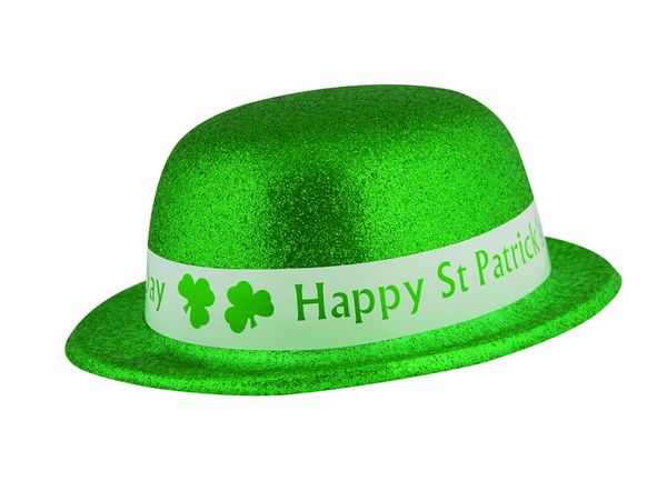 Chapeau melon St Patrick à paillettes