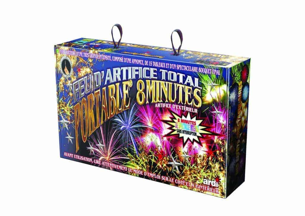 Feu d'artifice total portable durée 8 minutes