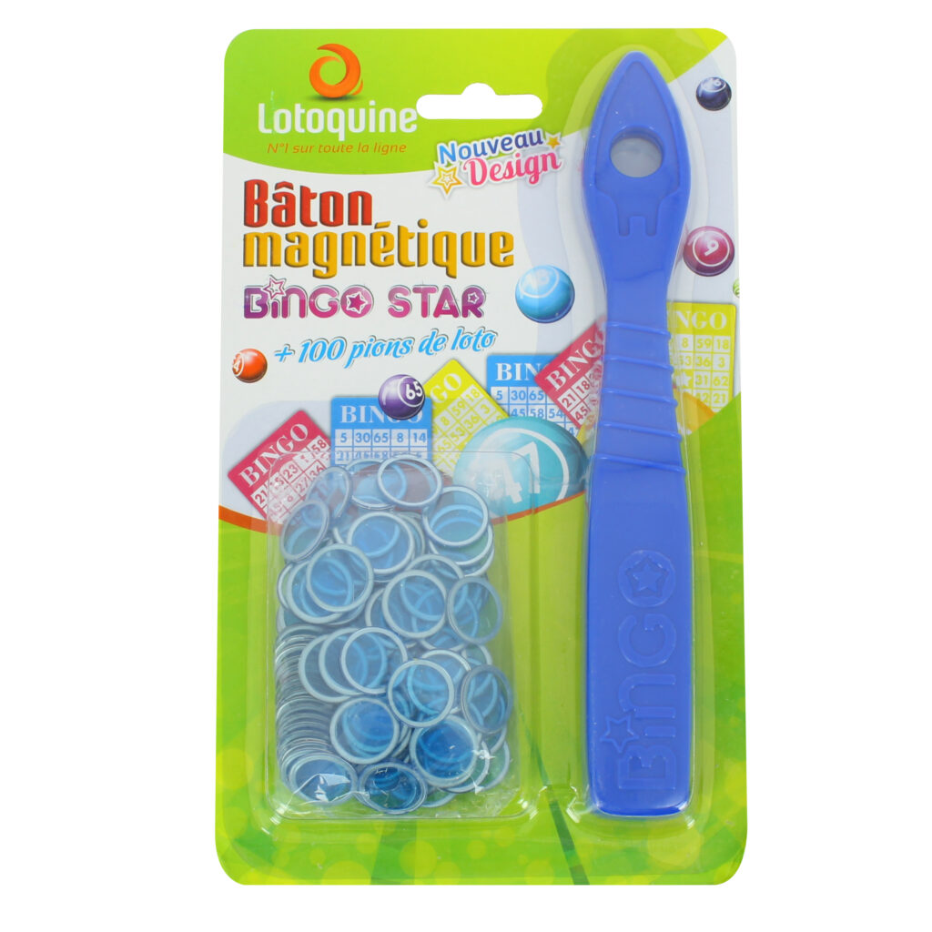 BÂTON MAGNÉTIQUE LOTO (Avec 100 jetons Loto Bingo)