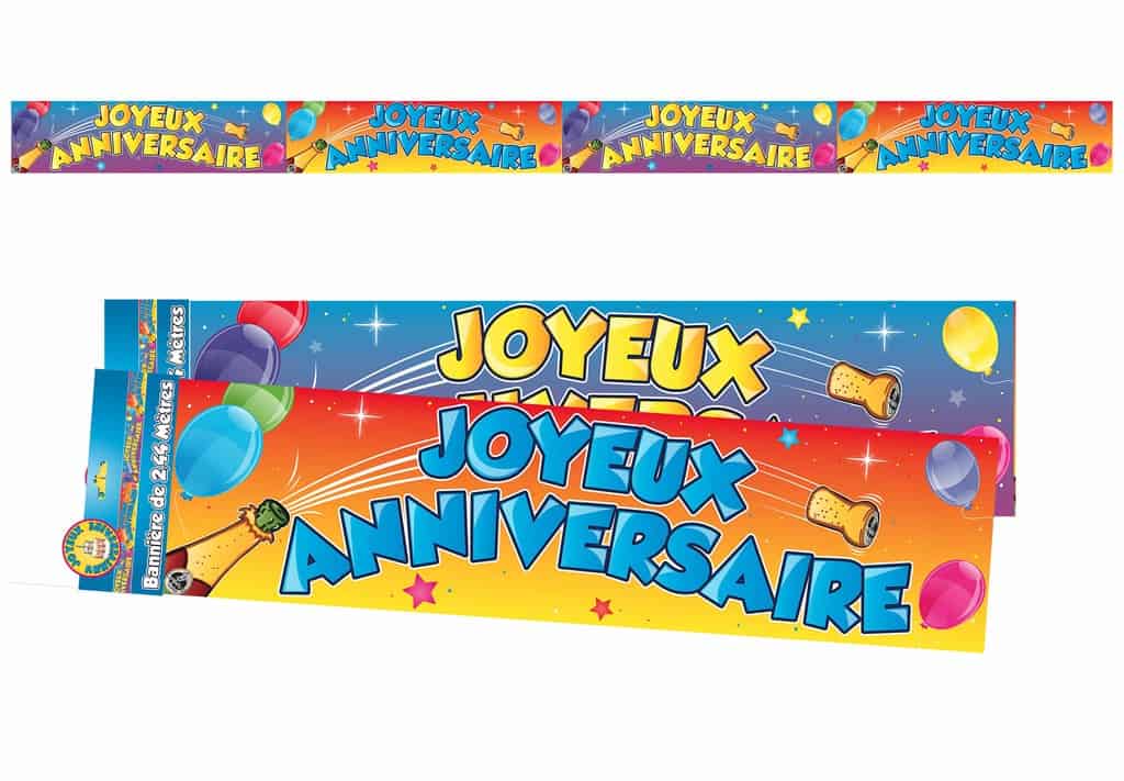 Banderole 2.44 m joyeux anniversaire