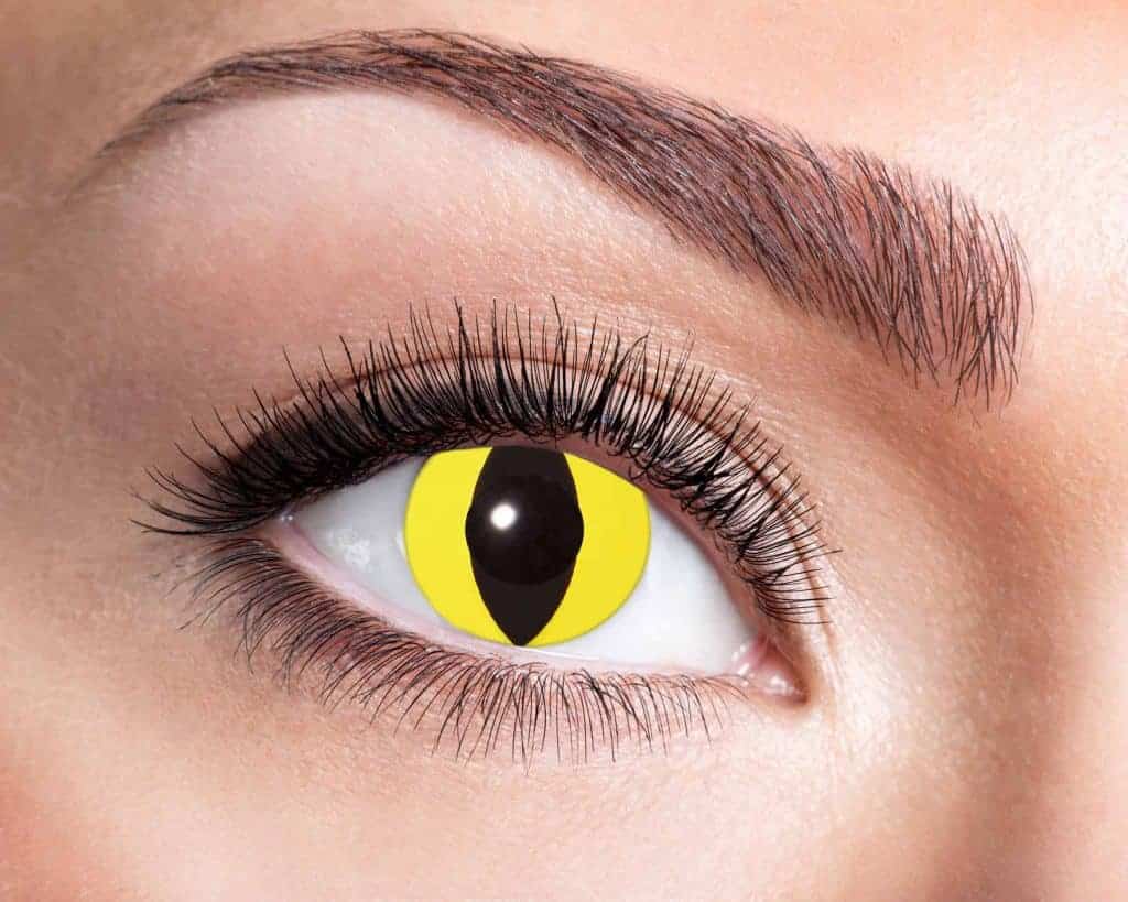 LENTILLES DÉCORATIVES (YEUX JAUNES DE CHAT) Lentilles longue durée