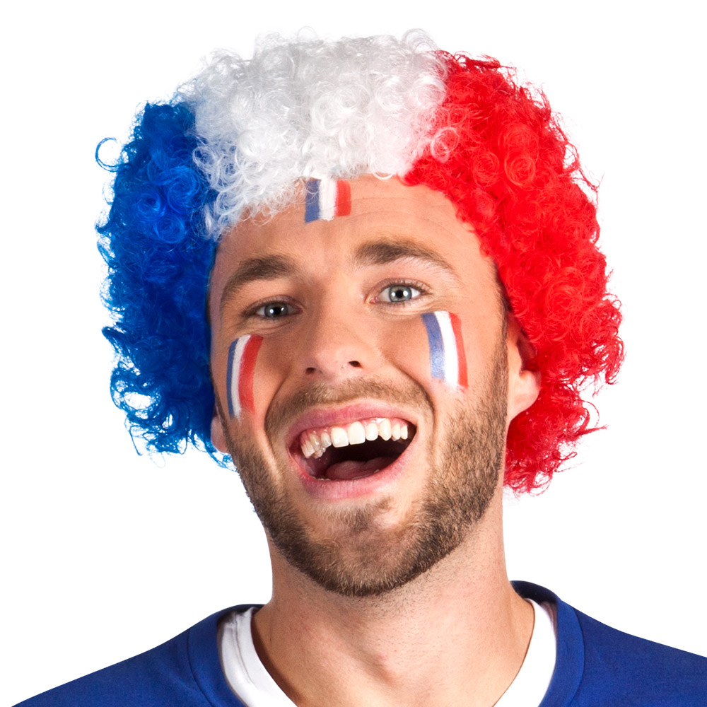 PERRUQUE FRANCE FRISÉE (Supporter France BBR)