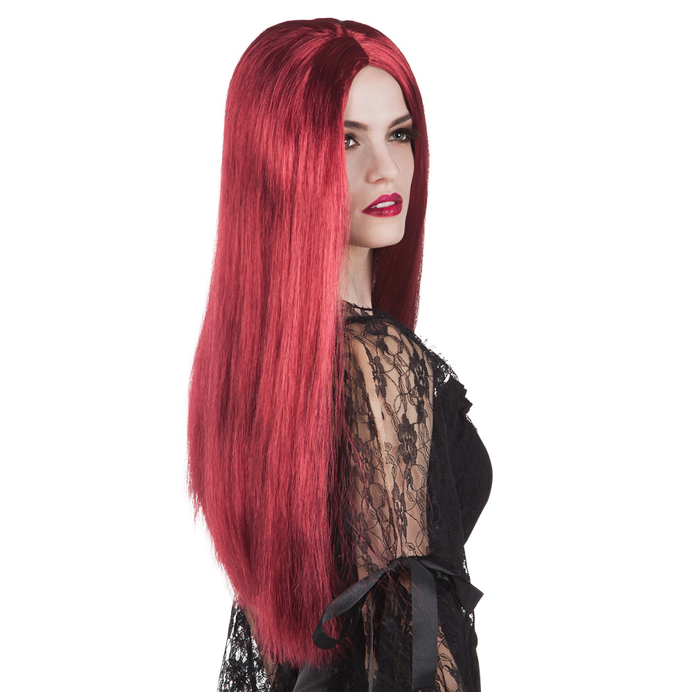 PERRUQUE DE MORTICIA (Perruque longue - Acajou)