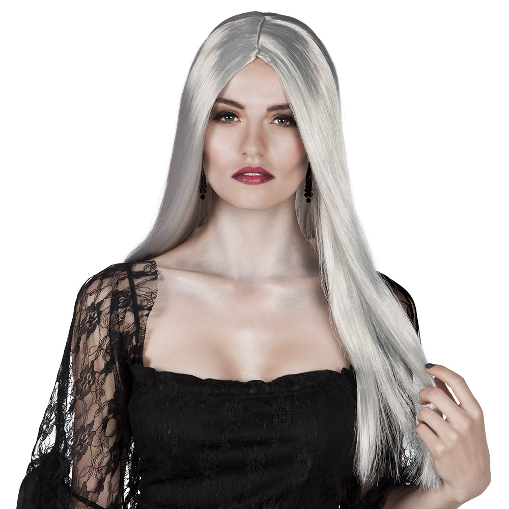 PERRUQUE DE MORTICIA (Perruque longue - Grise)