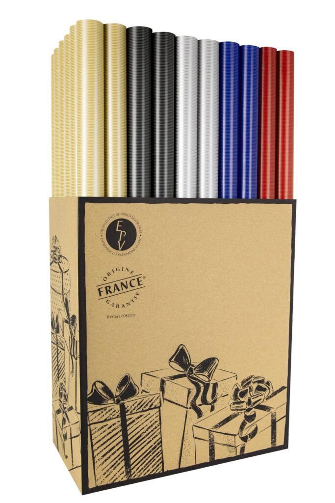 PAPIER CADEAU  MIL RAIES (Assortiment multicolore)