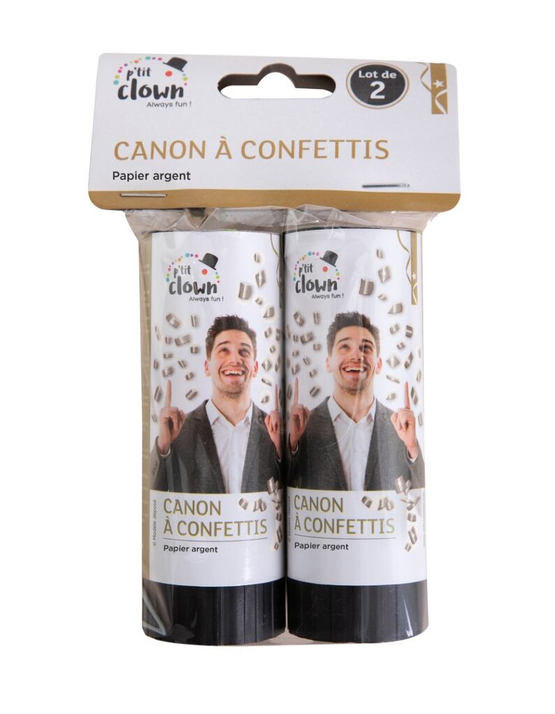 BOMBE A CONFETTIS (Serpentins argentés) Sachets de 2 pièces