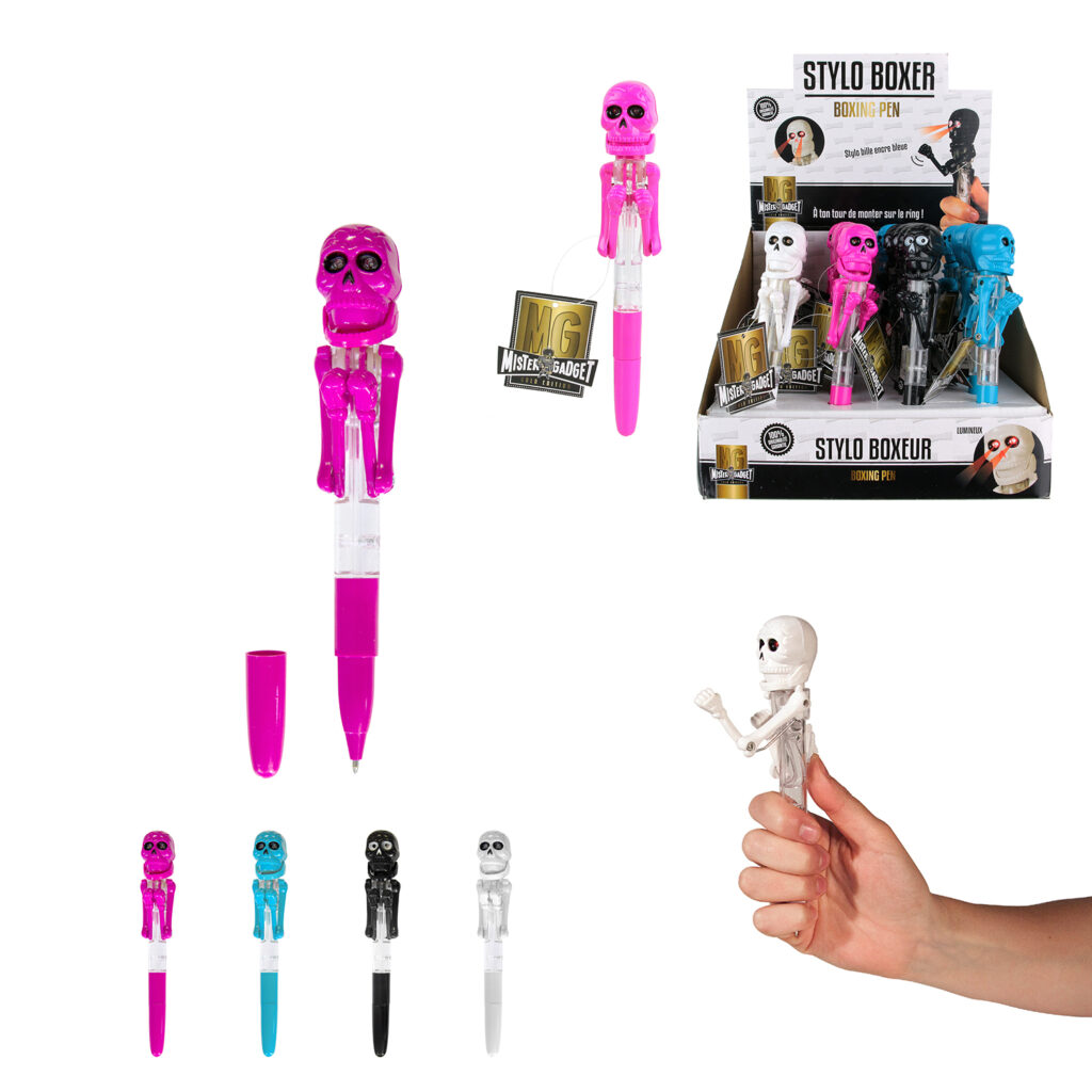 STYLO BOXEUR SQUELETTE (Yeux illuminés avec LED)