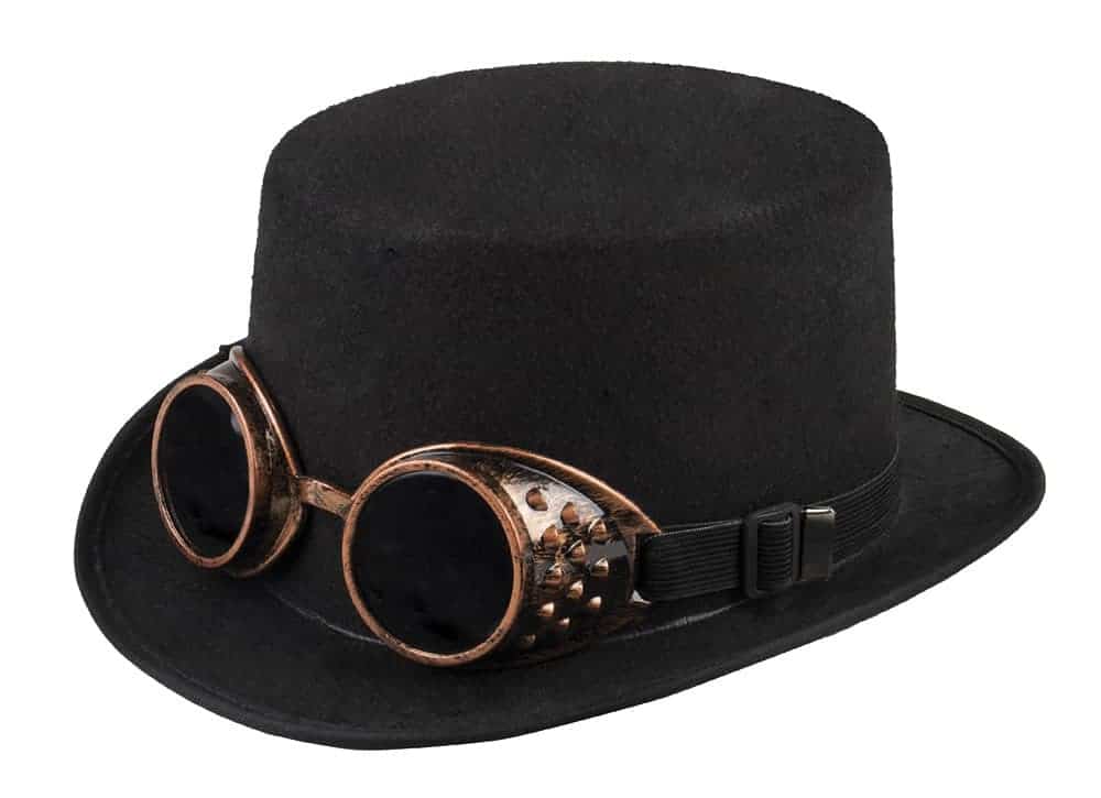 CHAPEAU STEAMPUNK (Chapeau haut de forme) Lunettes de soudeur – Image 3