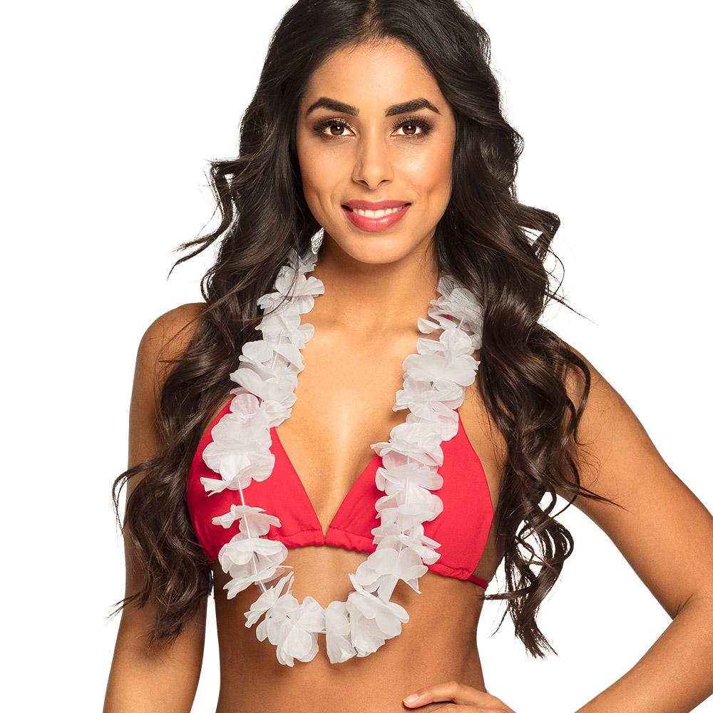 COLLIER DE FLEURS HAWAI (Collier Hawaïen - Blanc)