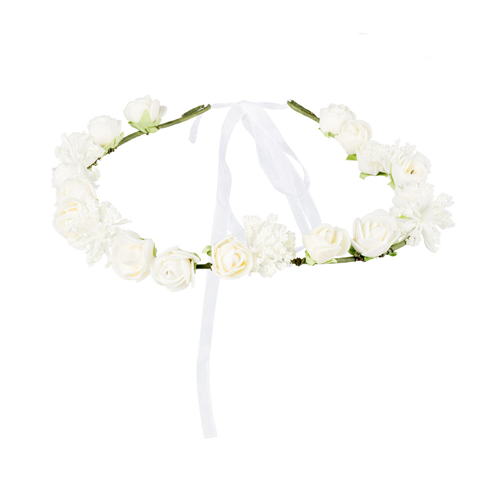 COURONNE AVEC FLEURS (Serre tête - Fleurs blanches)