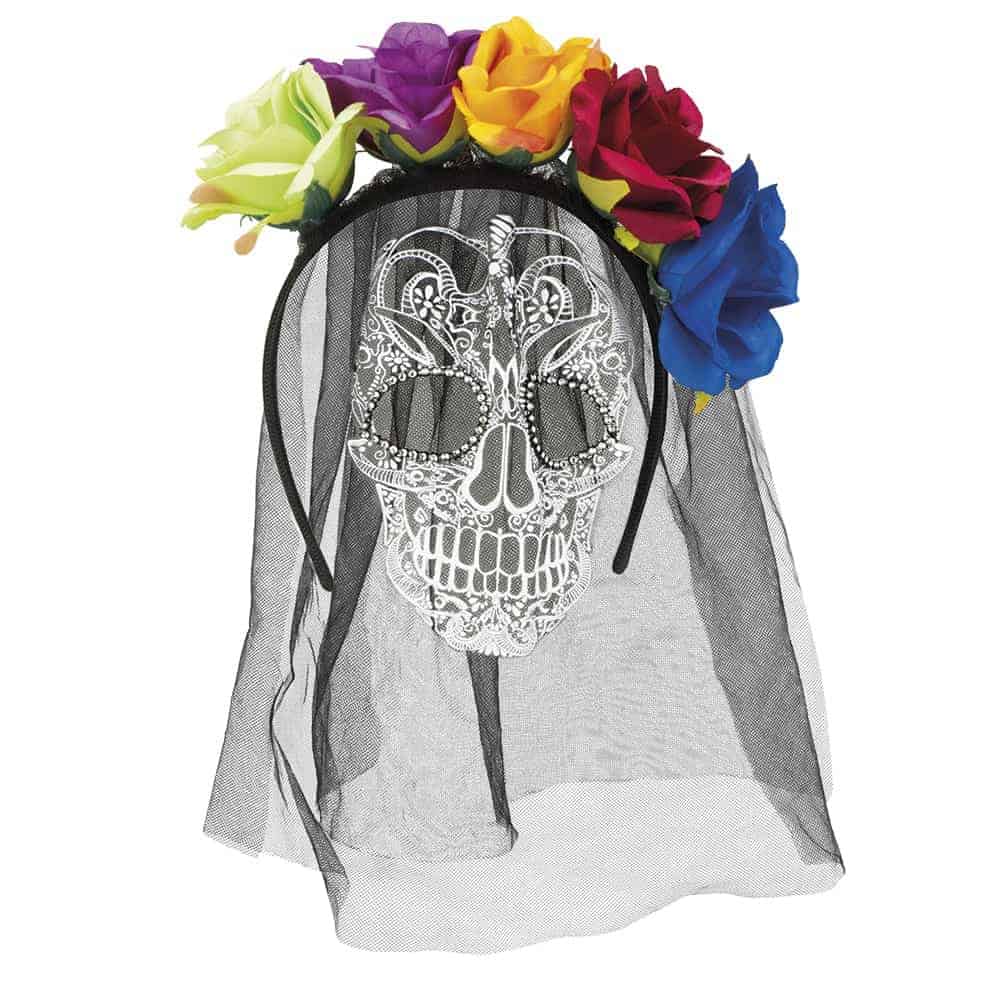 SERRE TÊTE JOUR DES MORTS (Voile imprimé tête de mort) Dia de los muertos – Image 3