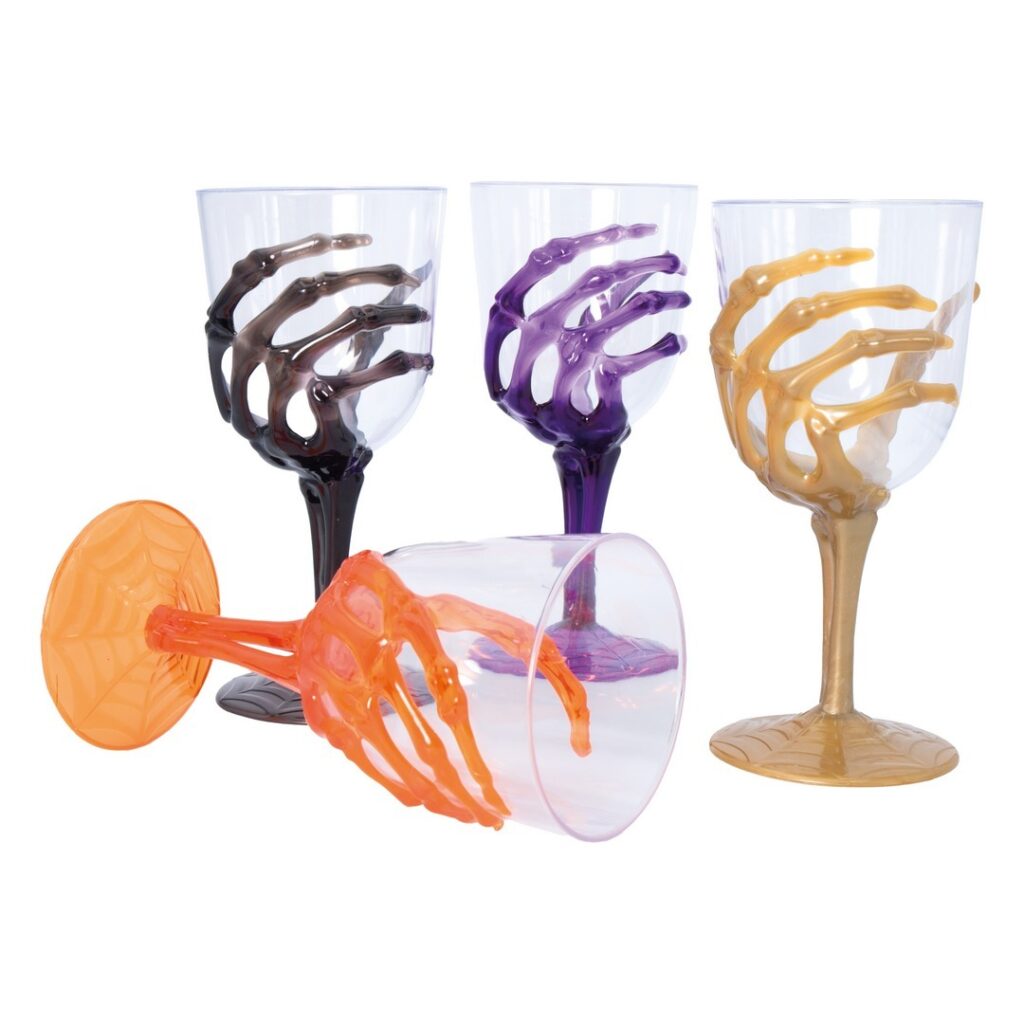 VERRE DE TABLE GOTHIQUE (Décoration Halloween) Assortiment 4 coloris