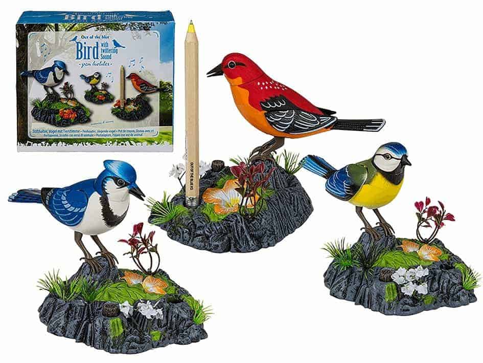 socle crayon oiseau chanteur