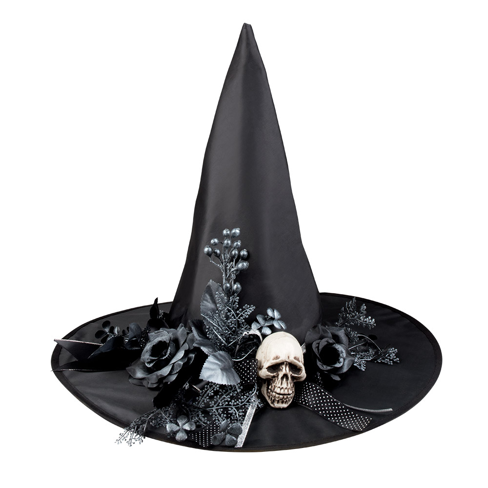 CHAPEAU DE SORCIÈRE (Chapeau pointu avec fleurs)