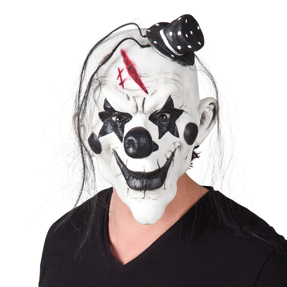 MASQUE CLOWN TERRIFIANT (Masque en latex + chapeau)
