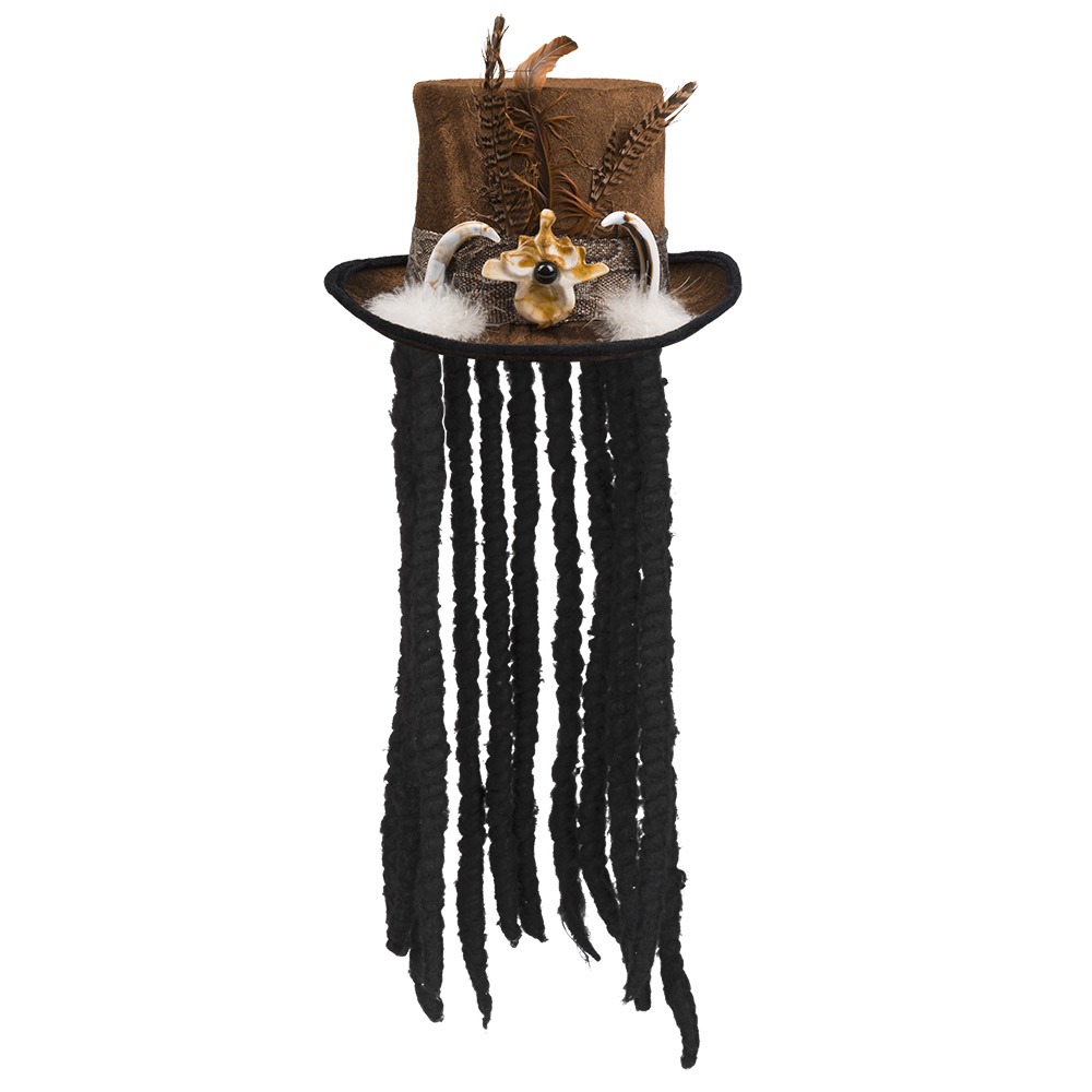 CHAPEAU VOODOO DE LUXE (Haut de forme + cheveux)