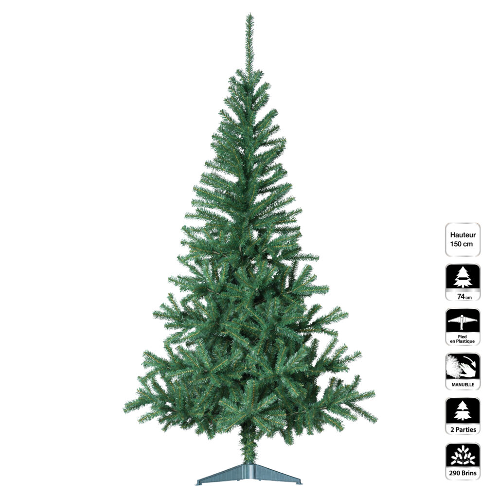 SAPIN DE NOEL ARTIFICIEL (Sapin vert - Hauteur 150 cm)