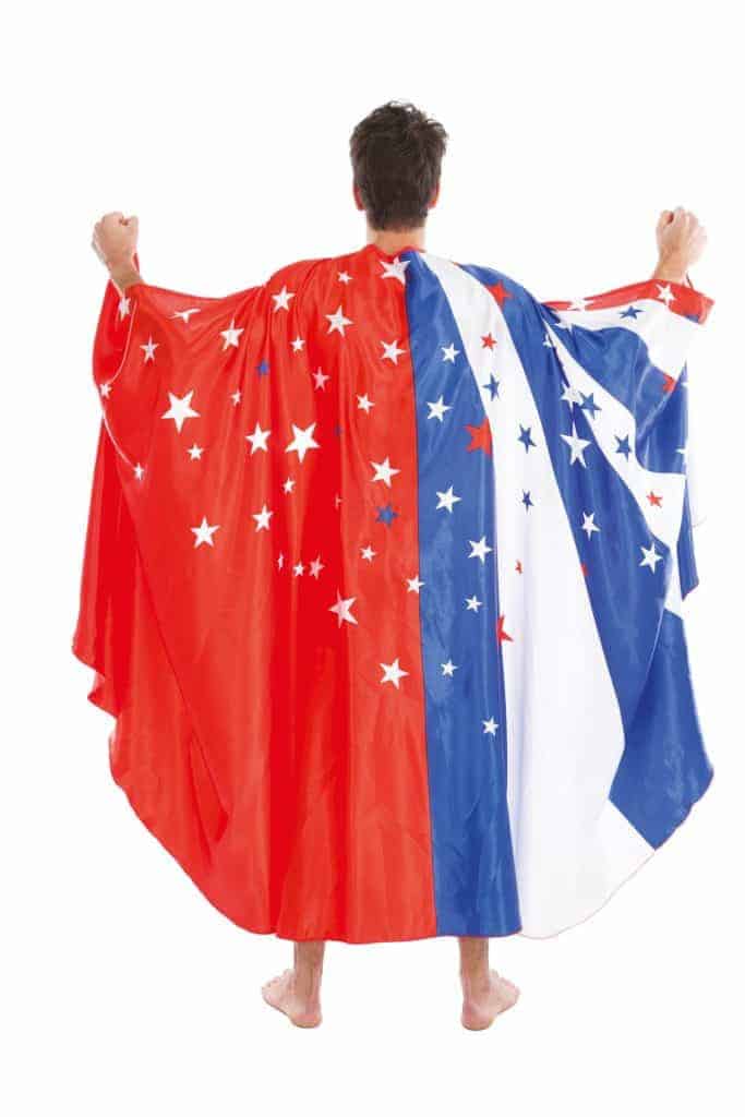 CAPE SUPER HÉROS AMERICA (Longueur 140 cm)
