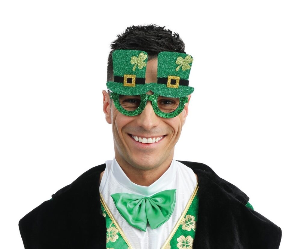 LUNETTES SAINT PATRICK (Lunettes chapeau + trèfles)