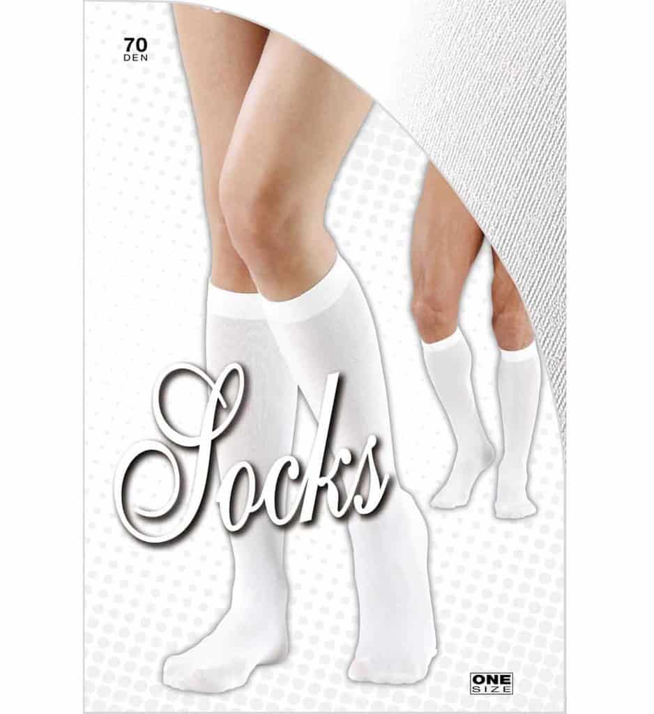 Paire de mi-bas blancs