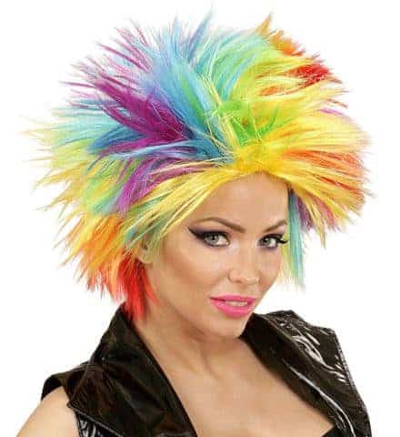 Perruque punk arc en ciel