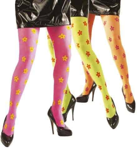Collants néon a fleurs