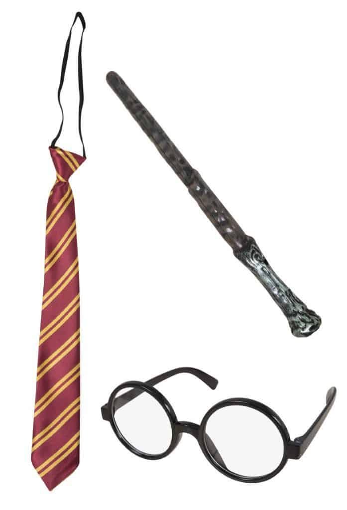 SET DE MAGICIEN SORCIER (Cravate, baguette, lunettes)