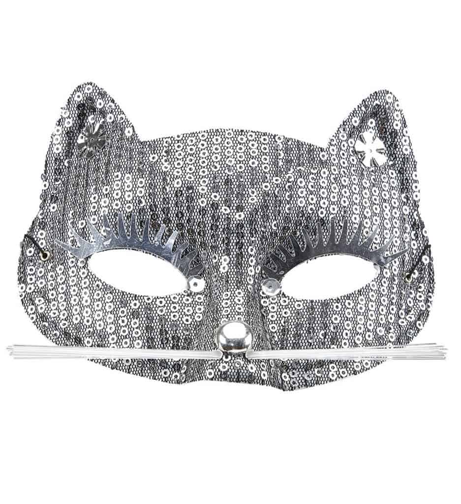 LOUP CHAT A PAILLETTES (Paillettes argentées)