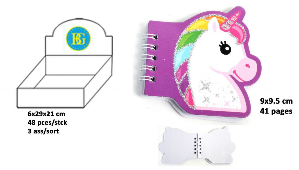 CARNET LICORNE 41 PAGES (Taille 9 x 9.5 cm)