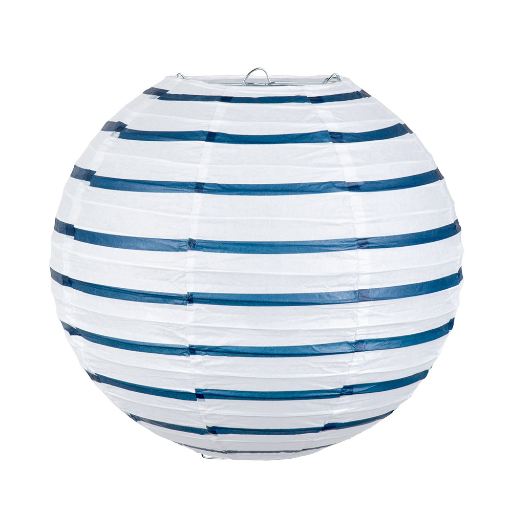 LANTERNE NAVY EN PAPIER (avec armature de fil 25 cm)