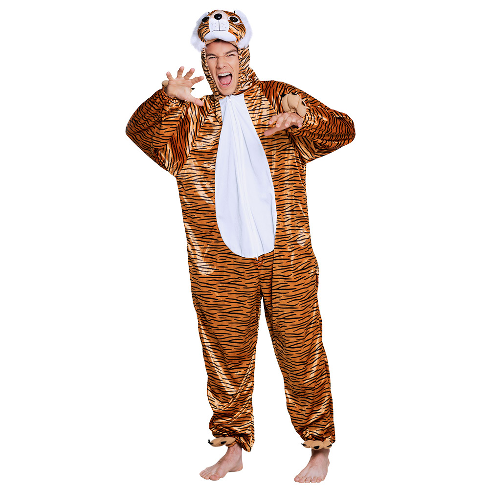 DÉGUISEMENT DE TIGRE (Kigurumi pyjama peluche) Taille adolescent - 165 cm
