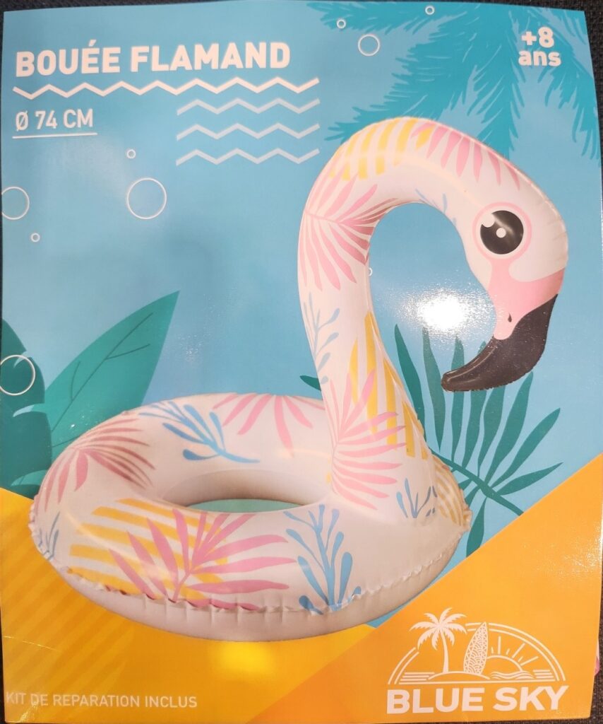 BOUÉE FLAMANT ROSE (Bouée fleurie - Taille 74cm)