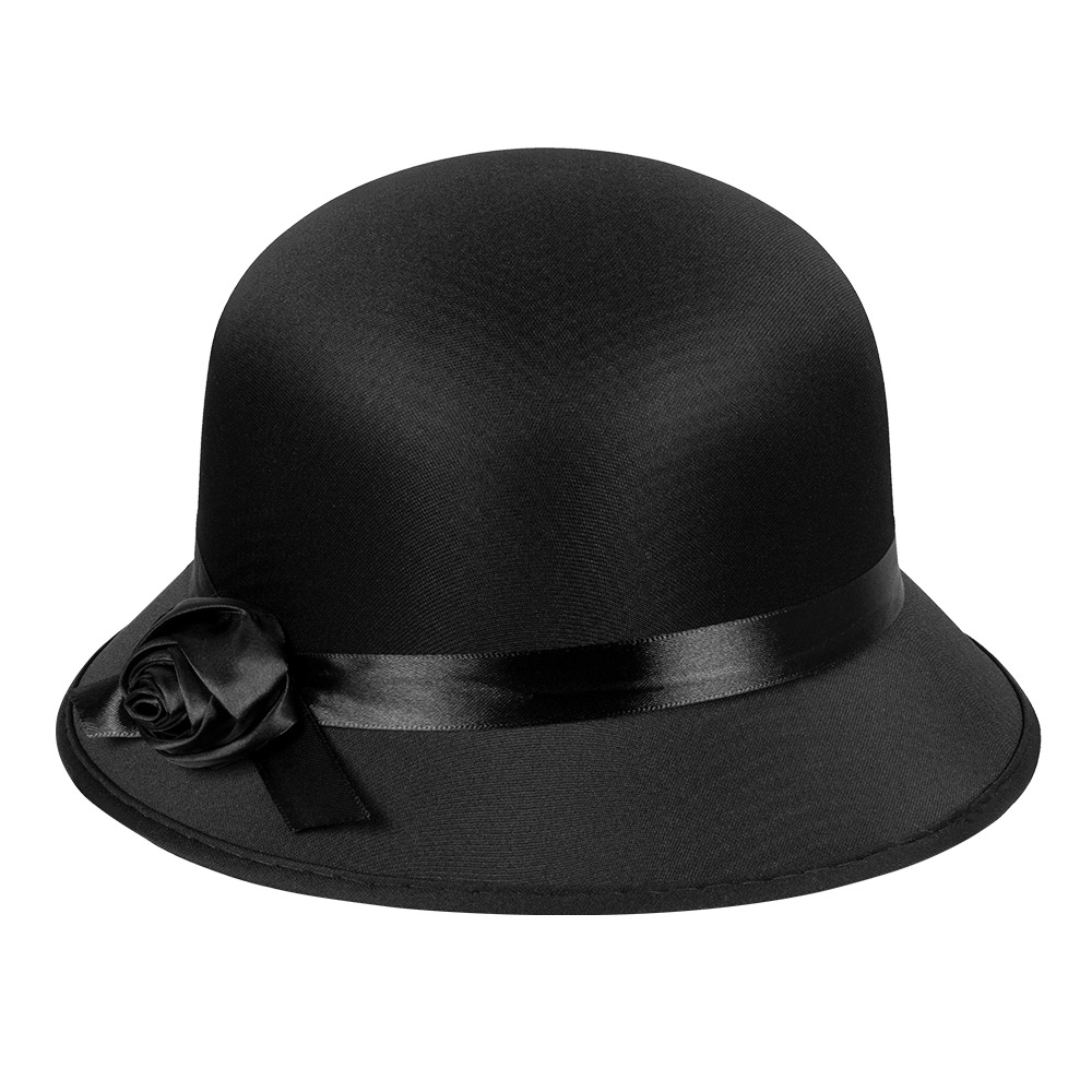 CHAPEAU LADY CHARLESTON (Chapeau noir + noeud)