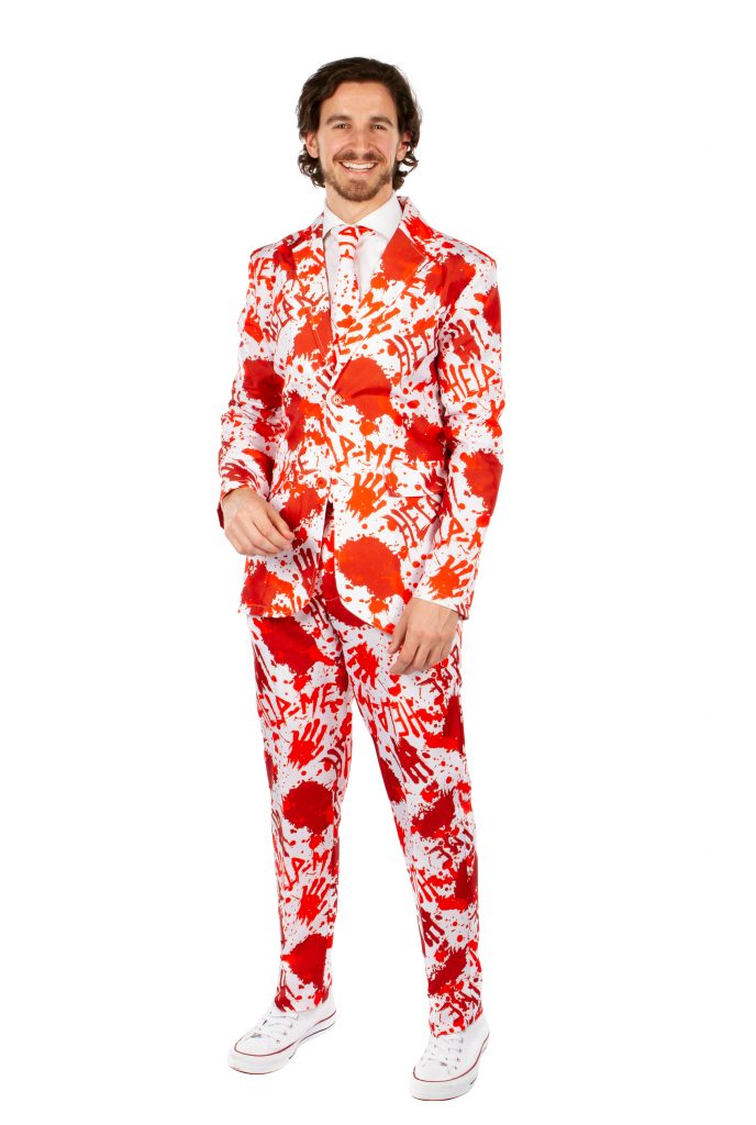 COSTUME ENSANGLANTÉ (Pantalon, veste, cravate) Tailles adultes