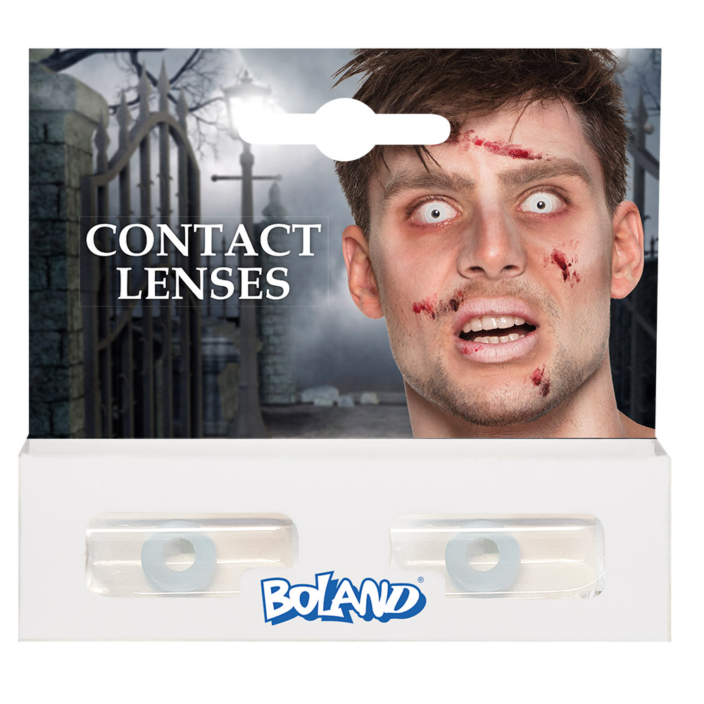LENTILLES DÉCORATIVES (YEUX BLANCS DE ZOMBIE) Lentilles longue durée