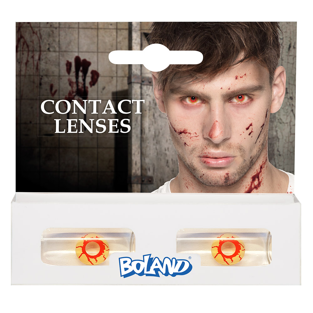 LENTILLES DÉCORATIVES (YEUX JAUNES ET SANG) Lentilles longue durée