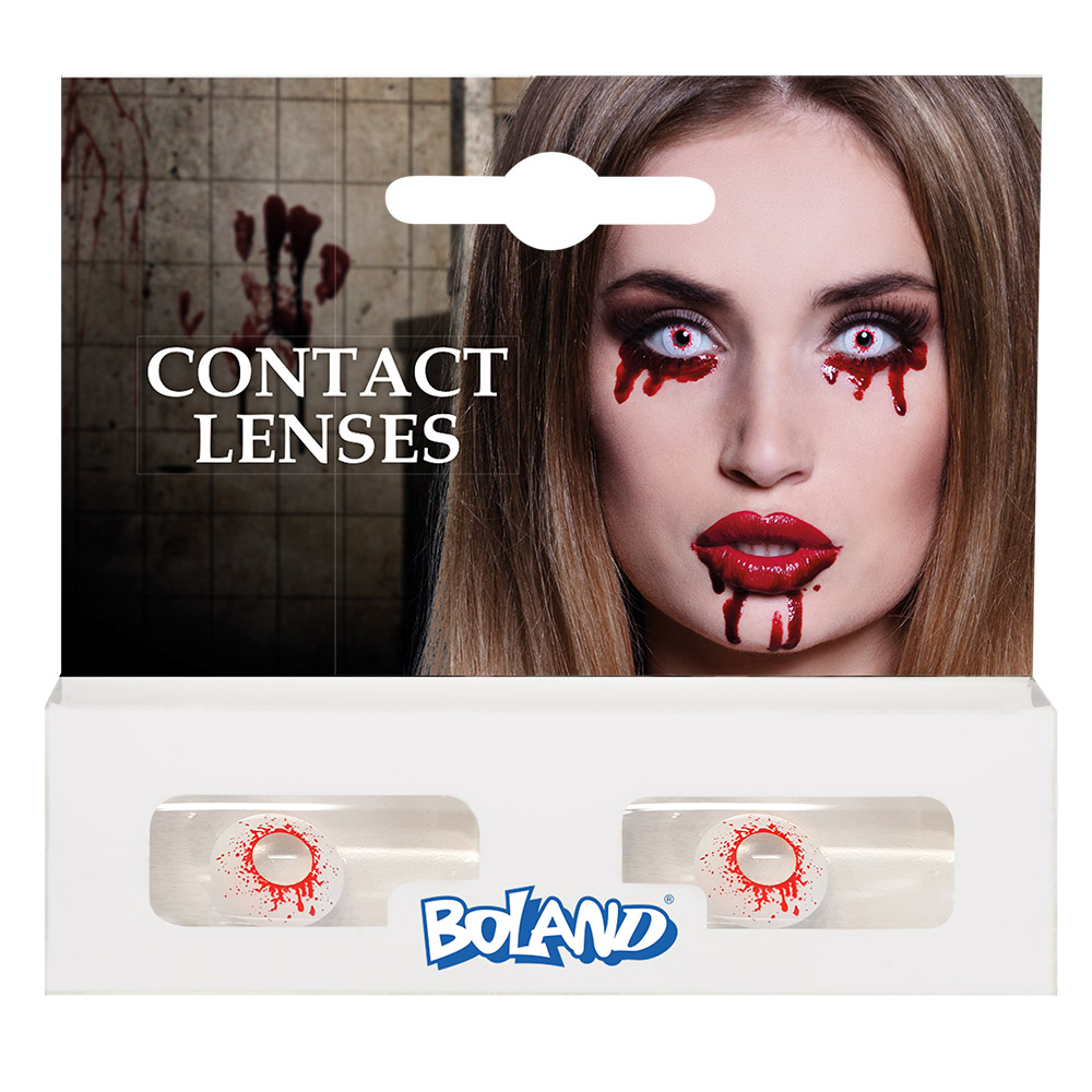 LENTILLES DÉCORATIVES (YEUX ENSANGLANTÉS) Lentilles longue durée