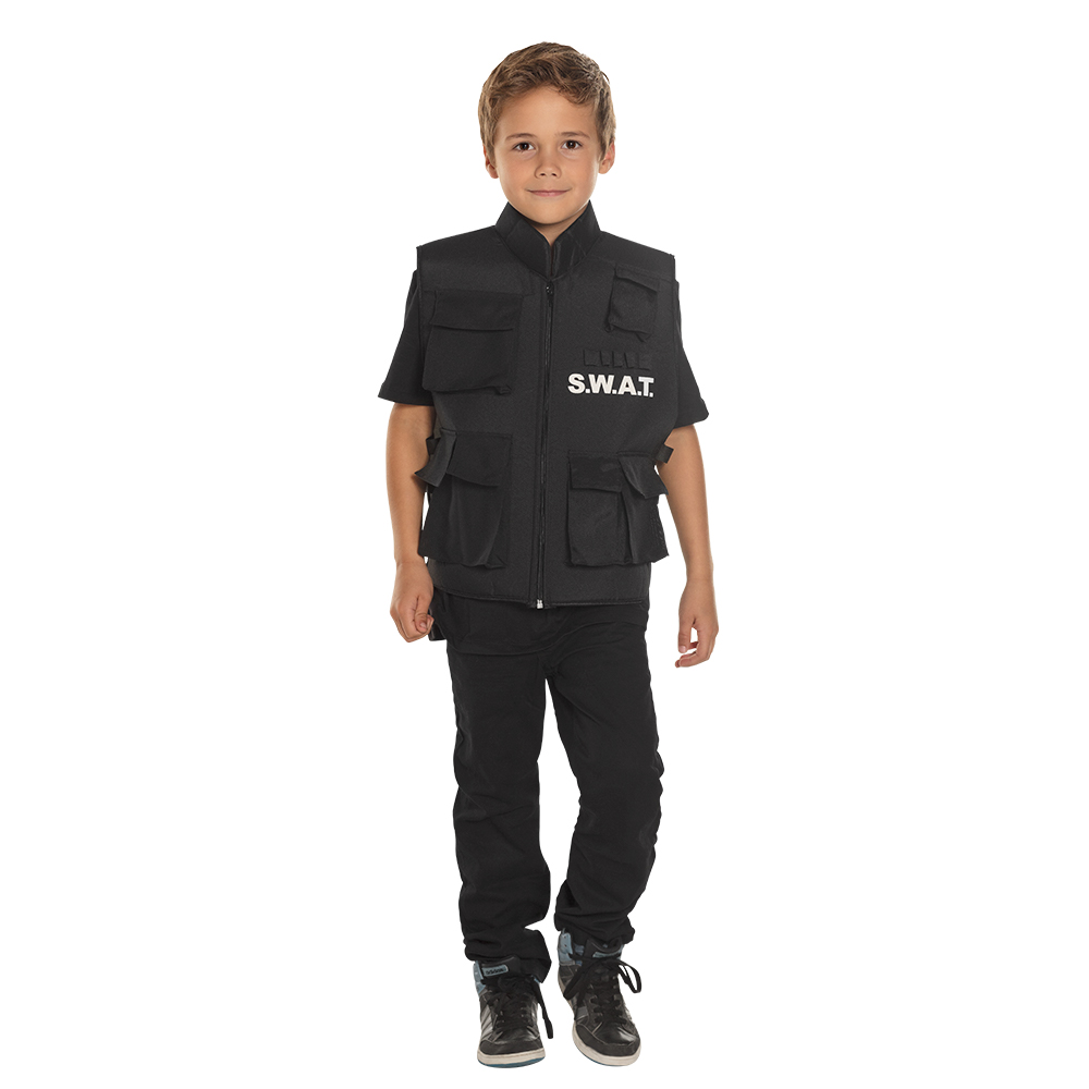 GILET PARE BALLES S.W.A.T. (Unité police d'élite SWAT) Taille enfant 5 à 10 ans